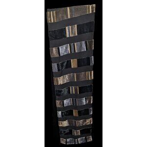 Vintage Striped Burnt Velvet Neutral Tone Scarf